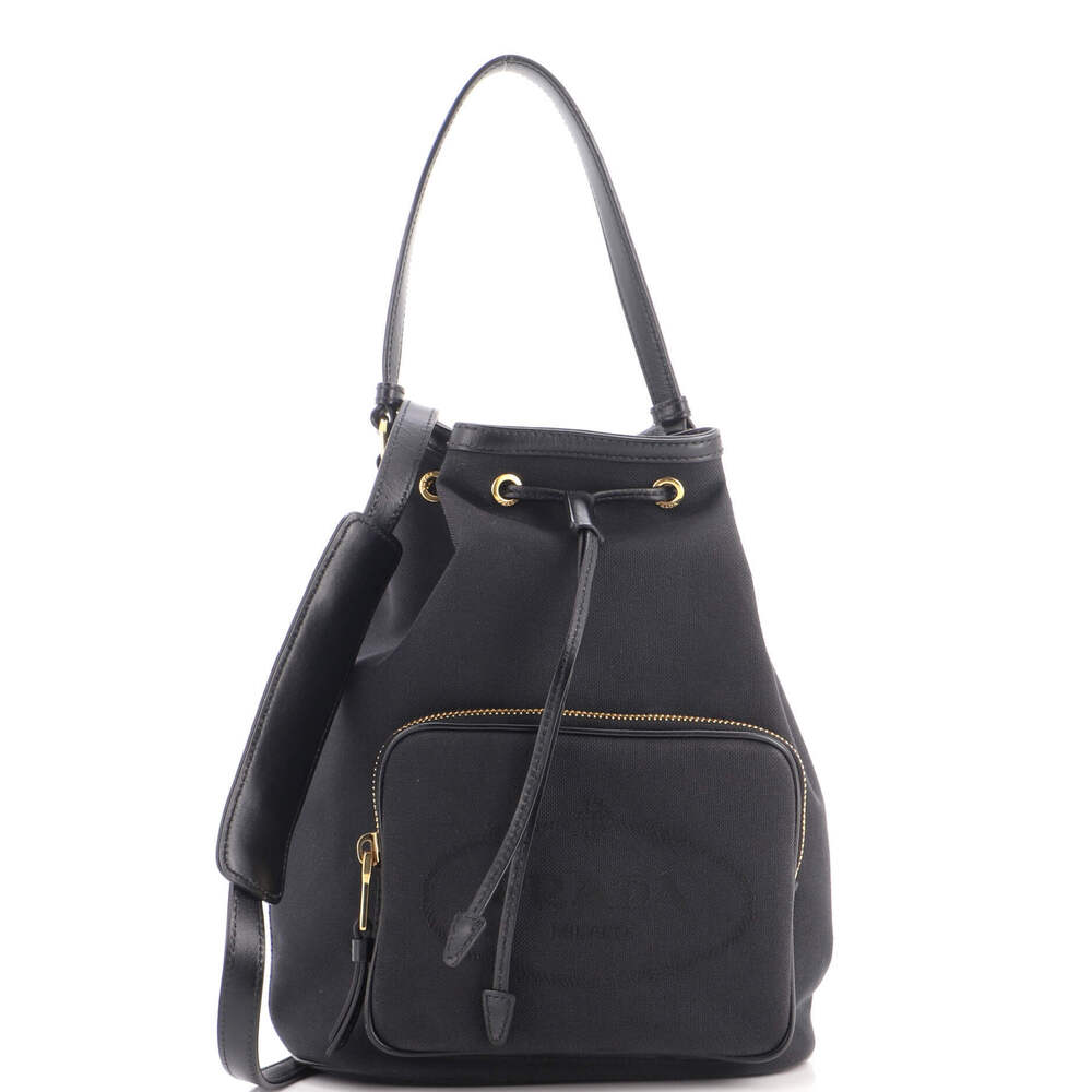 Prada Logo Drawstring Bucket Bag - Picture 1 of 5